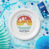 Beach House Family Wiedersehen Seaside Palm Trees Pappteller (Party)