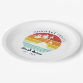 Beach House Family Wiedersehen Seaside Palm Trees Pappteller (Schrägansicht)