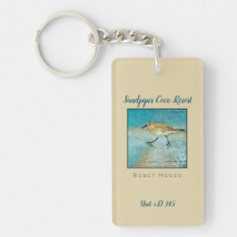 Beach House Ferienvermietung Sandpiper Shorebird Schlüsselanhänger