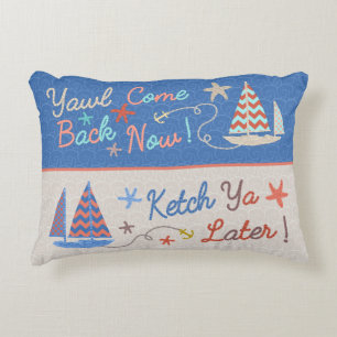 Beach House   Funny Nautical Puff   Segelfischer S Dekokissen