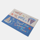 Beach House | Funny Sailboat Puff | Nautischer Spa Fußmatte (Schrägansicht)