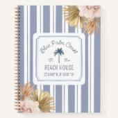 Beach House Guest Book Blue Stripes Coastal Boho Notizblock (Vorderseite)