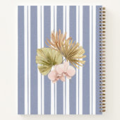 Beach House Guest Book Blue Stripes Coastal Boho Notizblock (Rückseite)