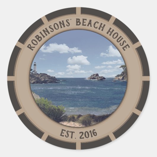 Beach House (individuell einstellbar) Aufkleber (Vorderseite)