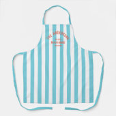 Beach House Individuelle Name Blue Cabana Stripe Schürze (Vorderseite)