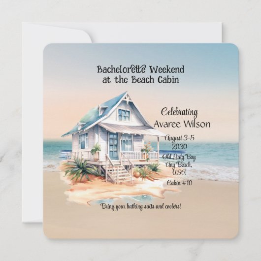 Beach House Junggeselinnen-Abschied Einladung (Vorderseite)