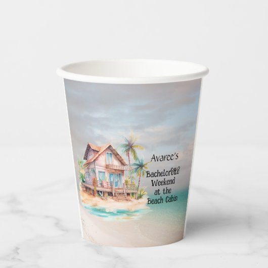Beach House Junggeselinnen-Abschied Pappbecher (Vorderseite)