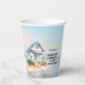 Beach House Junggeselinnen-Abschied Pappbecher (Rückseite)