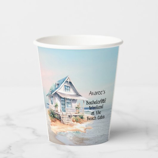 Beach House Junggeselinnen-Abschied Pappbecher (Vorderseite)