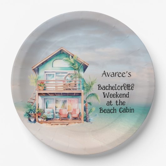 Beach House Junggeselinnen-Abschied Pappteller (Vorderseite)