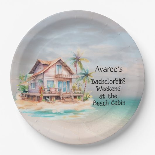 Beach House Junggeselinnen-Abschied Pappteller (Vorderseite)
