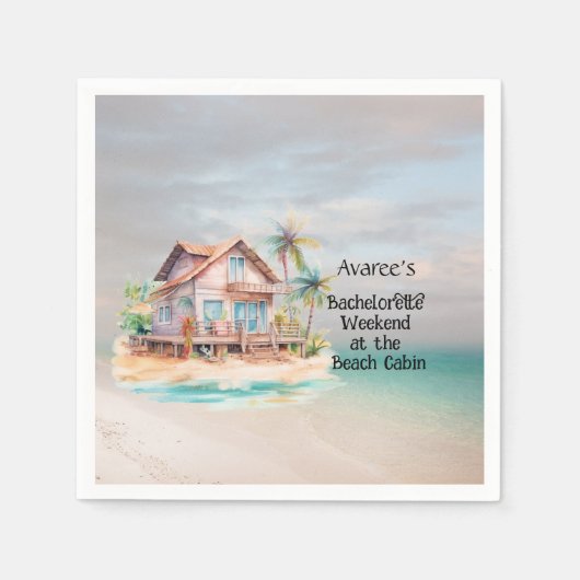 Beach House Junggeselinnen-Abschied Serviette (Vorderseite)