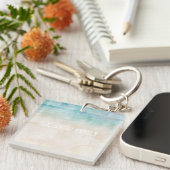 Beach House Keys Familienname Wasserfarbe Souvenir Schlüsselanhänger (Vorderseite rechts)