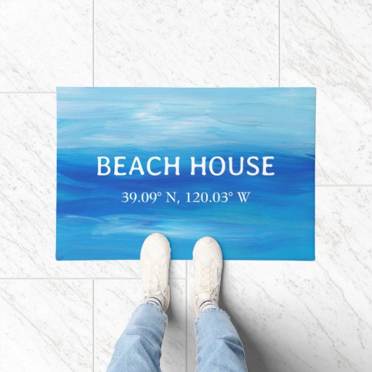 Beach House-Koordinaten Fußmatte (Indoor)