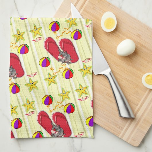 Beach House Küche Handtuch (Viertel Falte)