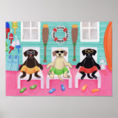 Beach House Labrador Boys Artwork Poster (Vorne)