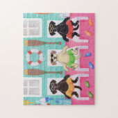 Beach House Labrador Boys Malerei Puzzle (Vertikal)