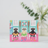 Beach House Labrador Boys Postcard Postkarte (Stehend Vorderseite)