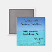 Beach House Magnet Ferien Vermietung WLAN-Kennwort (Vorderseite/Rückseite)