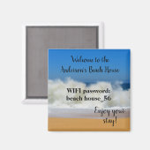 Beach House Magnet Ferien Vermietung WLAN-Kennwort (Vorderseite/Rückseite)