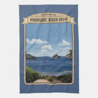 Beach House mit Ihrem Text Küchentuch