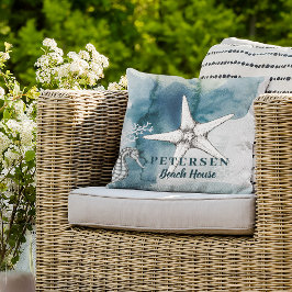 Beach House Moderne, weiße Sternenfamilie Kissen