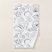 Beach House Muscheln Weißes Badetuch Set (Handtuch)