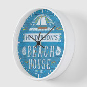 Beach House Nautic Sailboat Muscheln Individuelle  Uhr (Winkel)