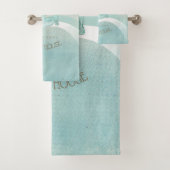 Beach House Nautical Anchor and Rope Aqua ID623 Badhandtuch Set (Insitu)