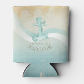 Beach House Nautical Anchor and Rope Aqua ID623 Dosenkühler (Vorderseite)