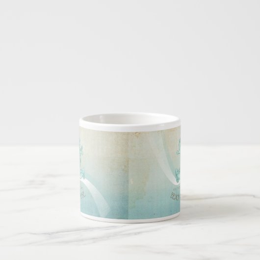 Beach House Nautical Anchor and Rope Aqua ID623 Espressotasse (Vorderseite)