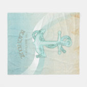 Beach House Nautical Anchor and Rope Aqua ID623 Fleecedecke (Vorderseite (Horizontal))