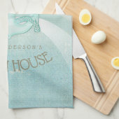 Beach House Nautical Anchor and Rope Aqua ID623 Geschirrtuch (Viertel Falte)