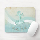 Beach House Nautical Anchor and Rope Aqua ID623 Mousepad (Mit Mouse)