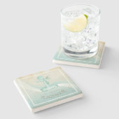 Beach House Nautical Anchor and Rope Aqua ID623 Steinuntersetzer (Seitenansicht)