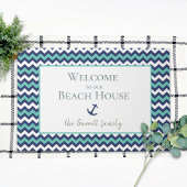 Beach House Nautical Anchor Blue Aqua Willkommen Fußmatte