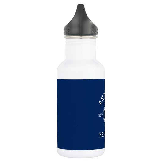 Beach House Nautical Anchor Rope Helm Blue Edelstahlflasche (Links)