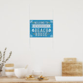 Beach House Nautical Coastal Blue | INDIVIDUELLE N Poster (Küche)