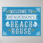 Beach House Nautical Coastal Blue | INDIVIDUELLE N Poster (Vorne)