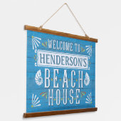 Beach House Nautical Coastal Muscheln Individuelle Wandteppich Mit Holzrahmen (Gewinkelt)