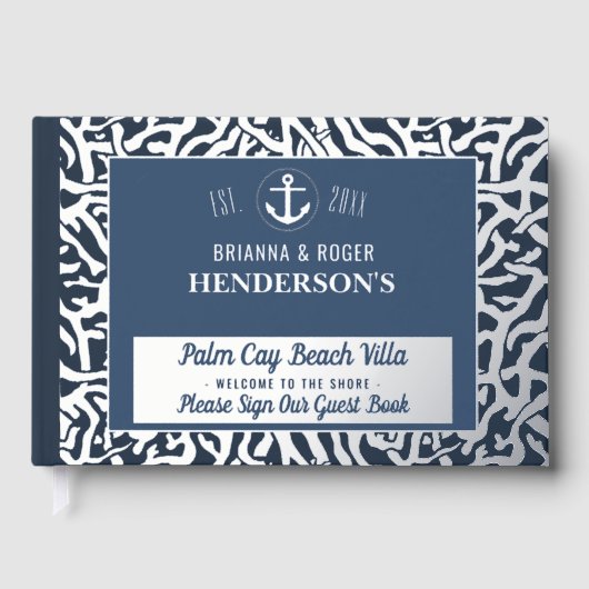 Beach House Nautical Coral Vacacation Miete Silver Gästebuch (Vorderseite)
