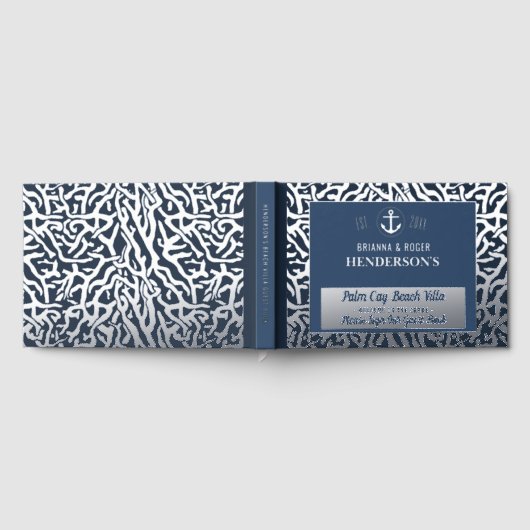 Beach House Nautical Coral Vacacation Miete Silver Gästebuch (Voll)