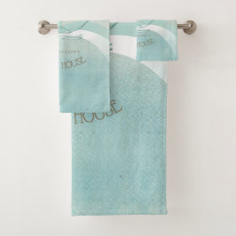 Beach House Nautical Fisherman Aqua Blue ID623 Badhandtuch Set