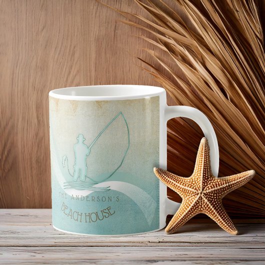Beach House Nautical Fisherman Aqua Blue ID623 Kaffeetasse