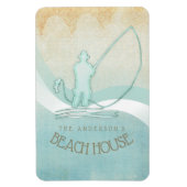 Beach House Nautical Fisherman Aqua Blue ID623 Magnet (Vertikal)