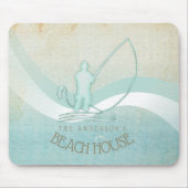 Beach House Nautical Fisherman Aqua Blue ID623 Mousepad (Vorne)