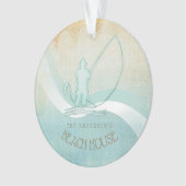 Beach House Nautical Fisherman Aqua Blue ID623 Ornament (Vorderseite)