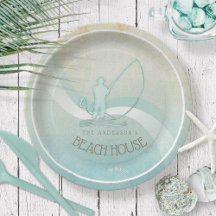 Beach House Nautical Fisherman Aqua Blue ID623