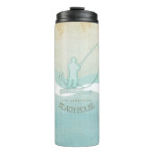 Beach House Nautical Fisherman Aqua Blue ID623 Thermosbecher (Vorderseite)