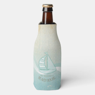 Beach House Nautical Sailboat Aqua Blue ID623 Flaschenkühler